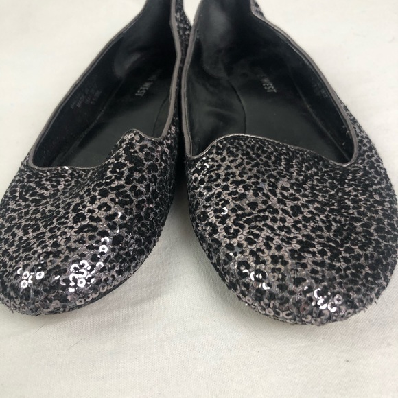 Sequin Nine West Flats Black Women’s size 6.5 - Picture 6 of 8
